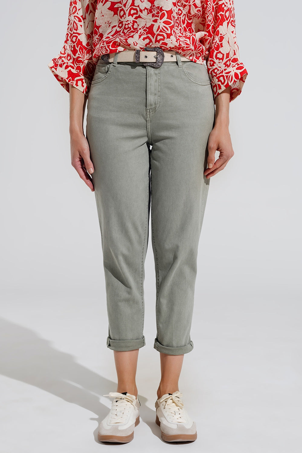 Calça Jeans Skinny Basic na cor Kakhi