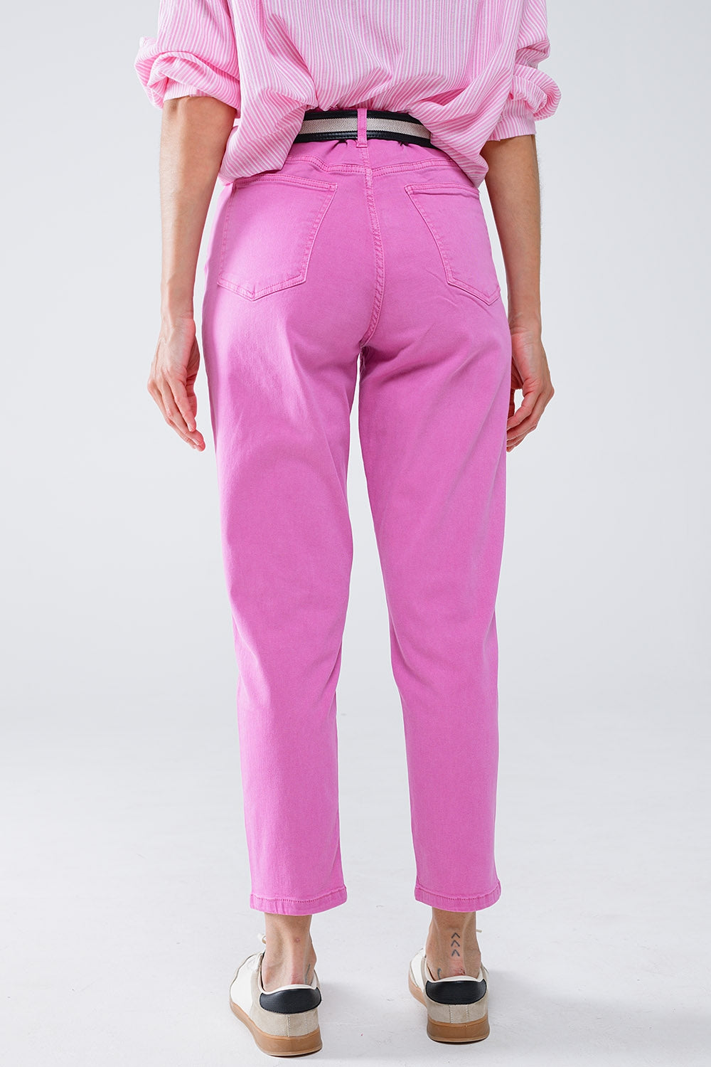 Calça Jeans Skinny Basic na cor rosa