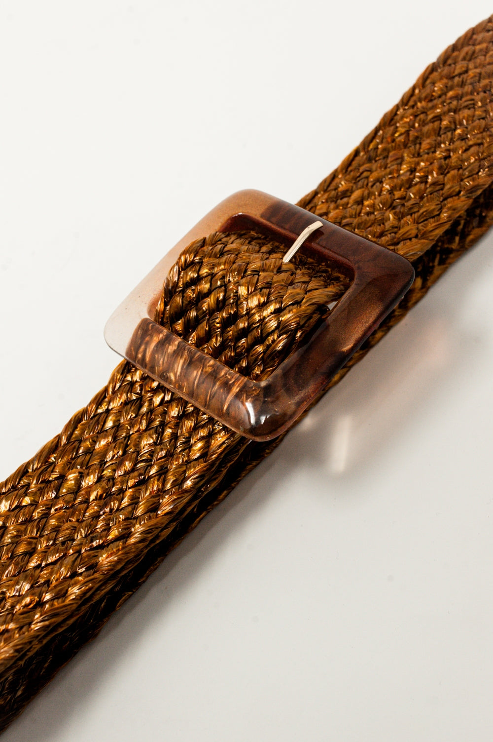 belt with resin buckle in brown