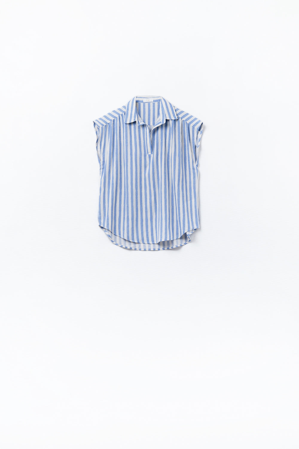 Blusa de mangas descaídas às riscas em azul