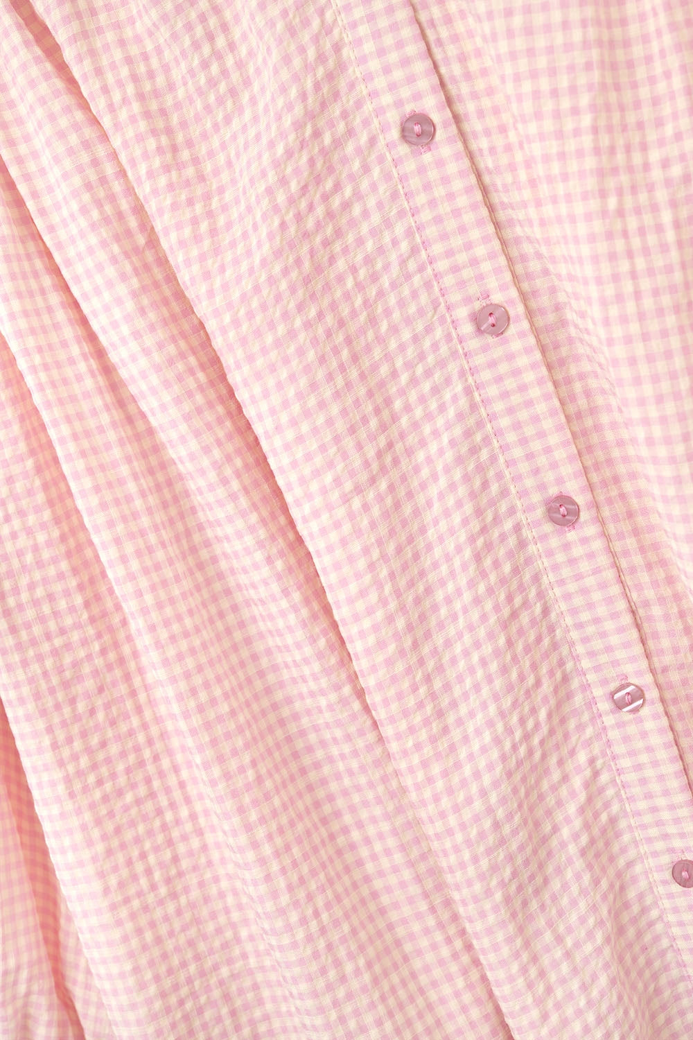 blusa solta de gingão rosa claro