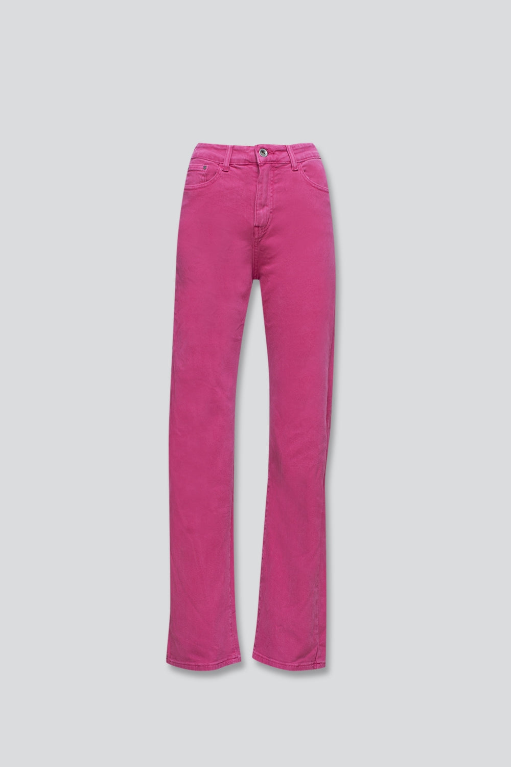 Calças de ganga mom fuchsia com alta subida e ajuste solto