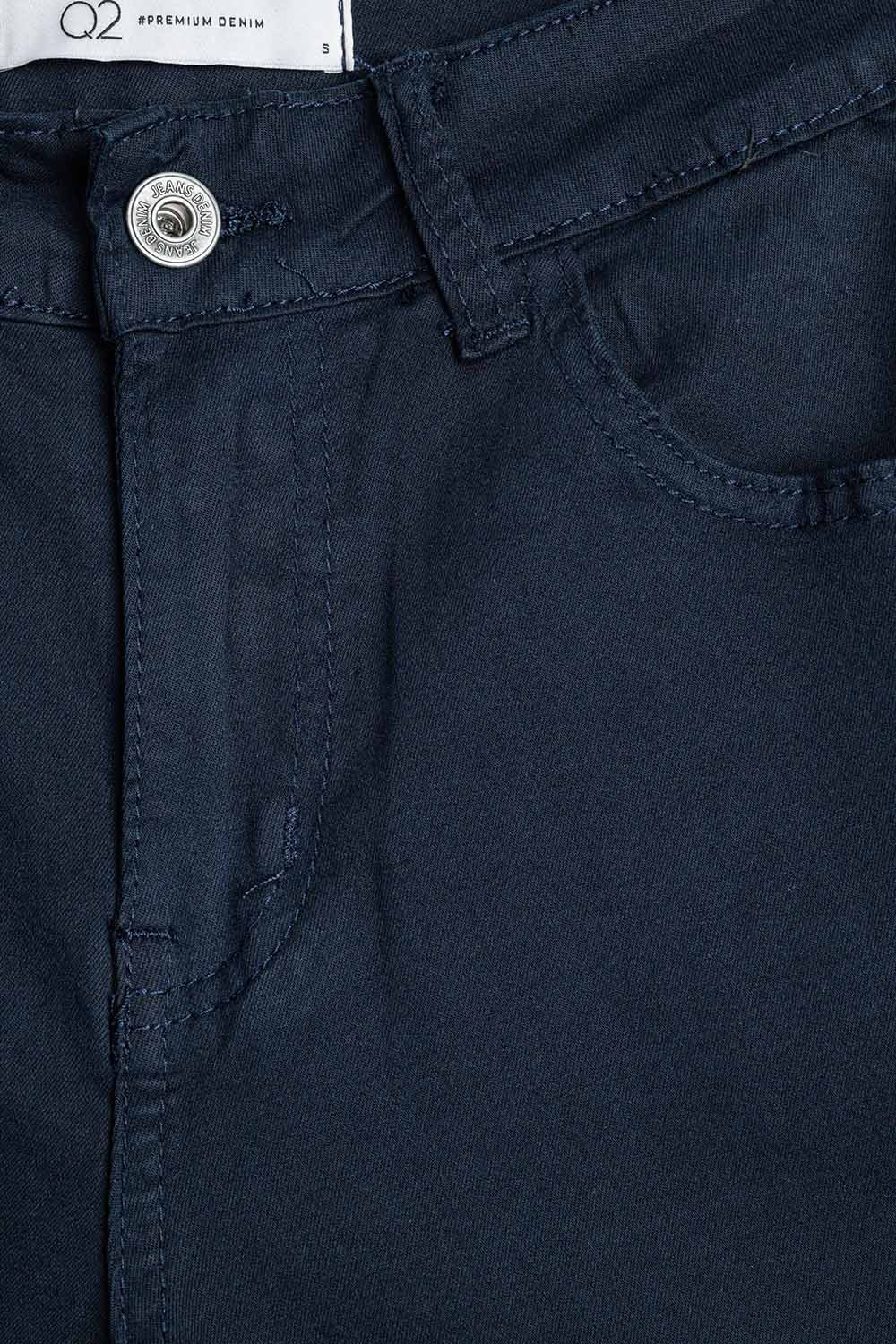 Calça reta azul escuro perna larga