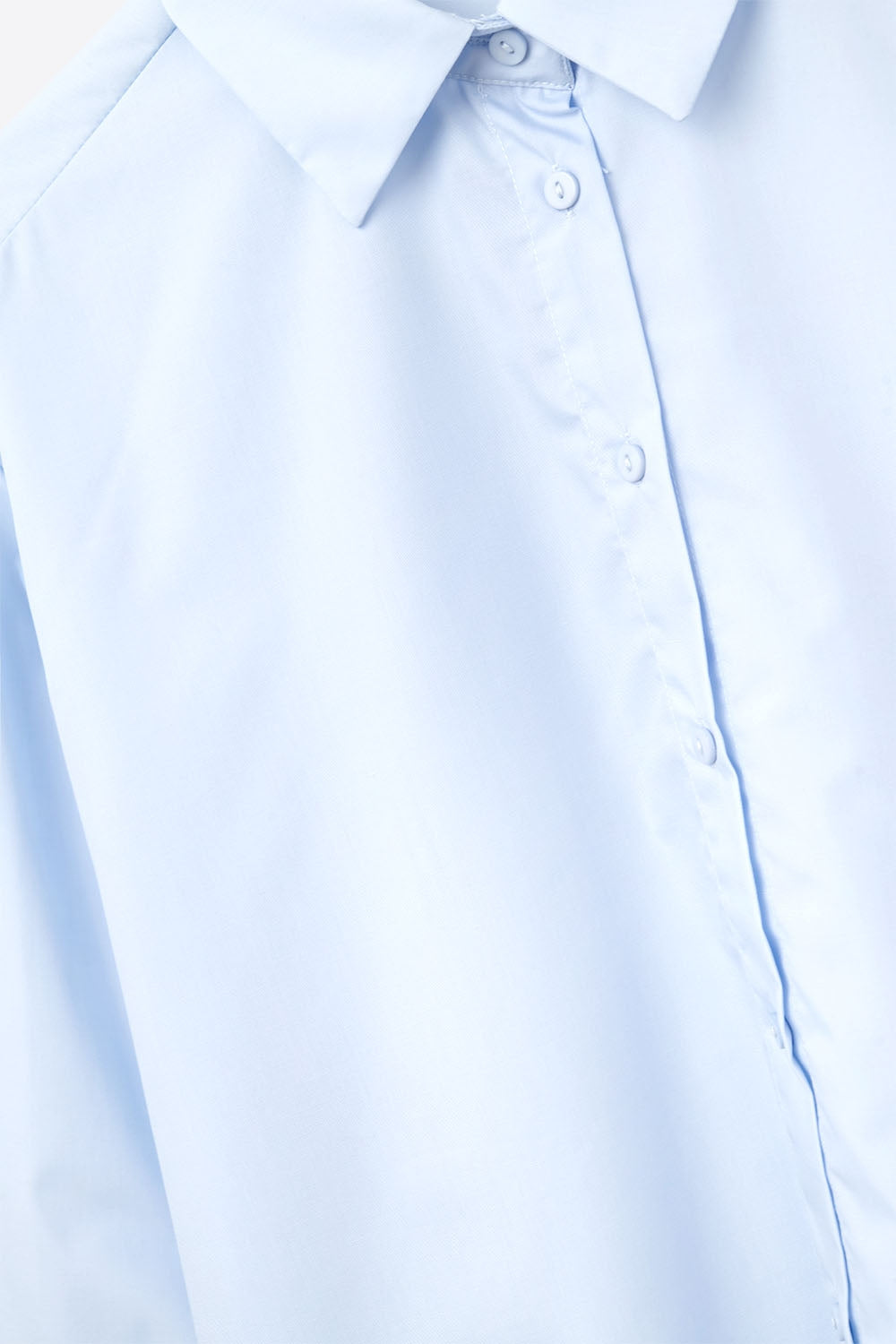 Camisa de popelina azul com punhos extra largos