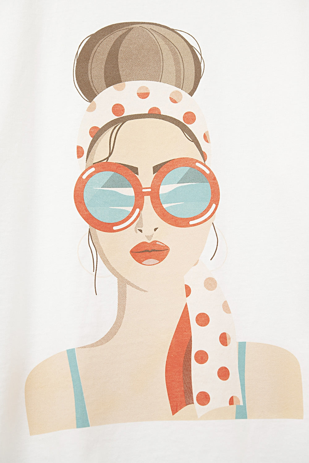 Camiseta branca feita na Itália com estampa gráfica de garota vintage
