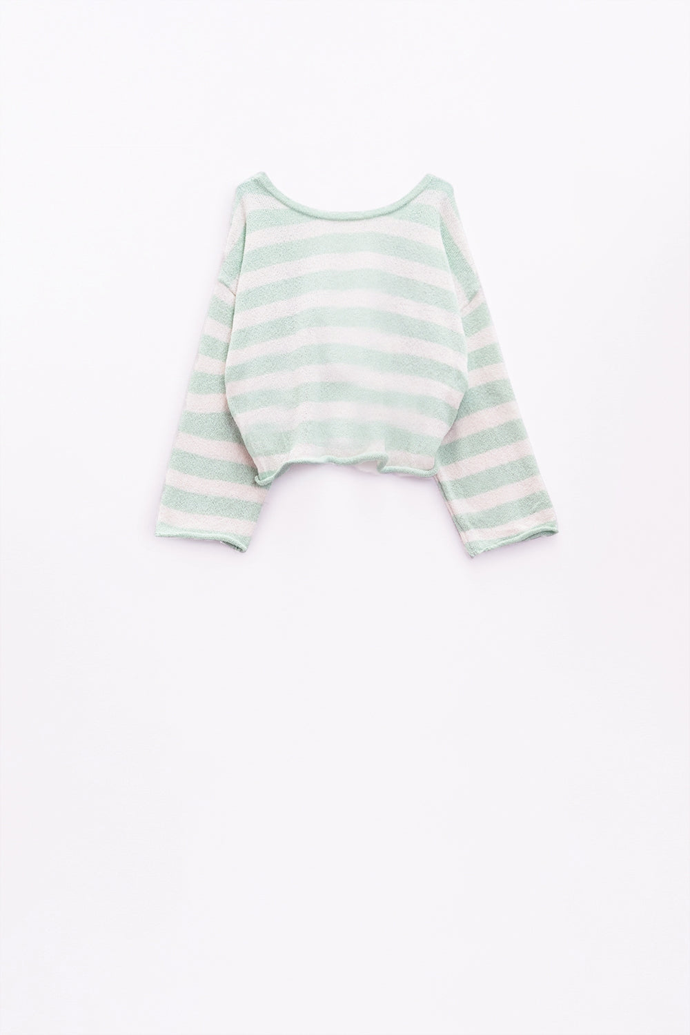 Camisola às riscas com pormenor de nó nas costas