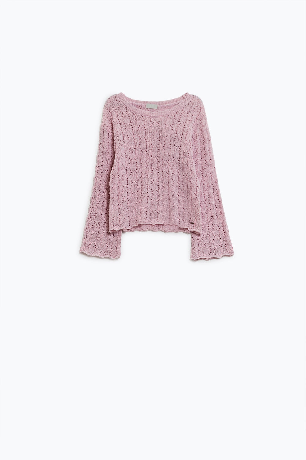 Camisola cor-de-rosa com mangas largas