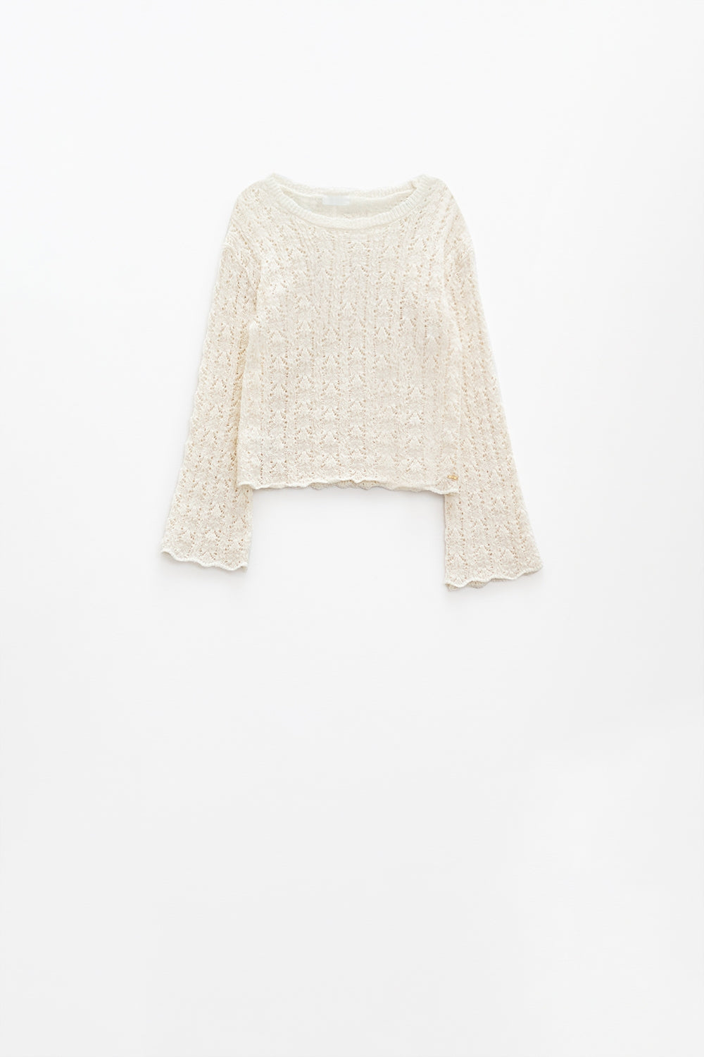 Camisola creme com mangas largas