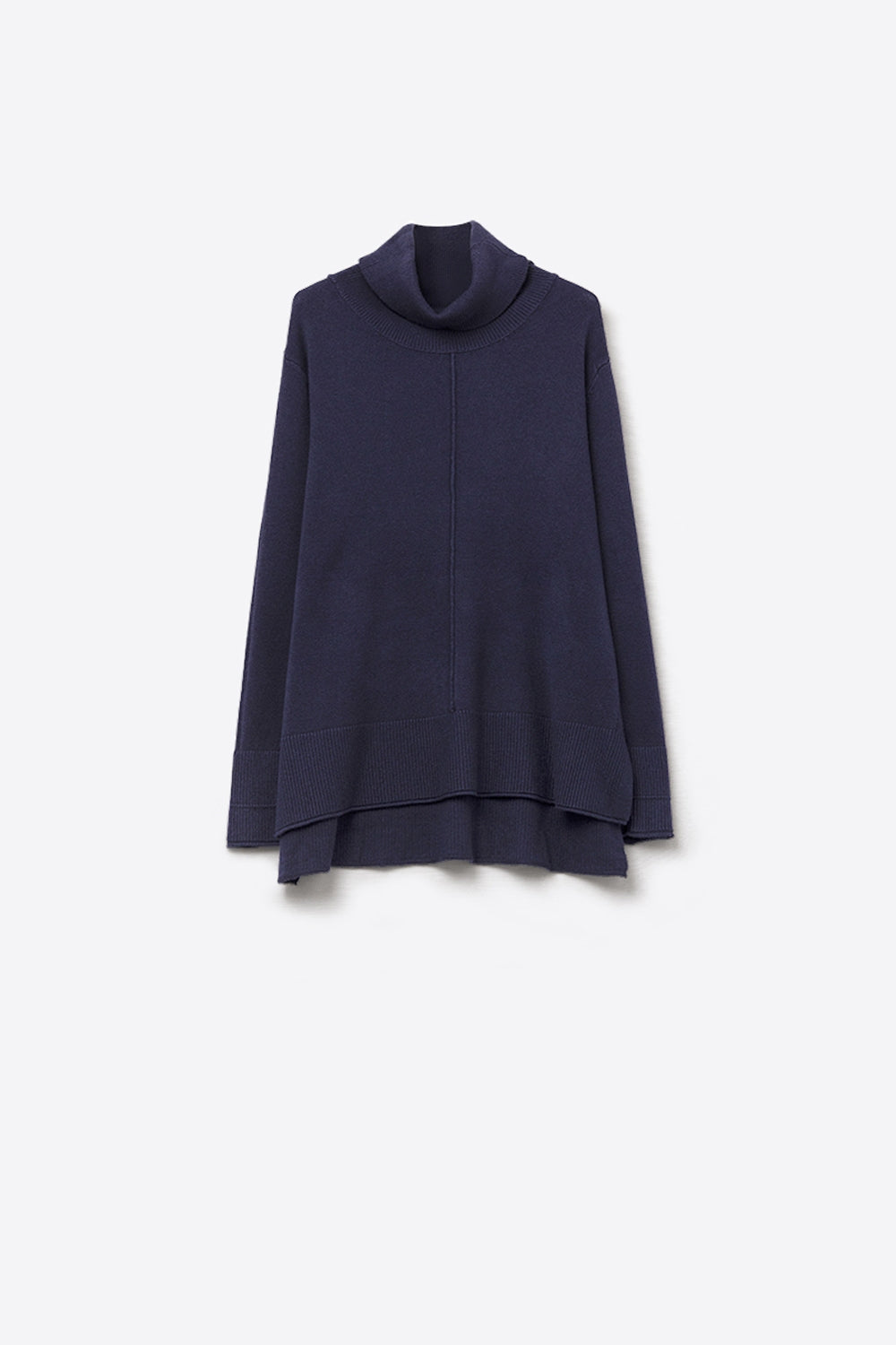 Q2 Camisola de gola redonda em azul-marinho