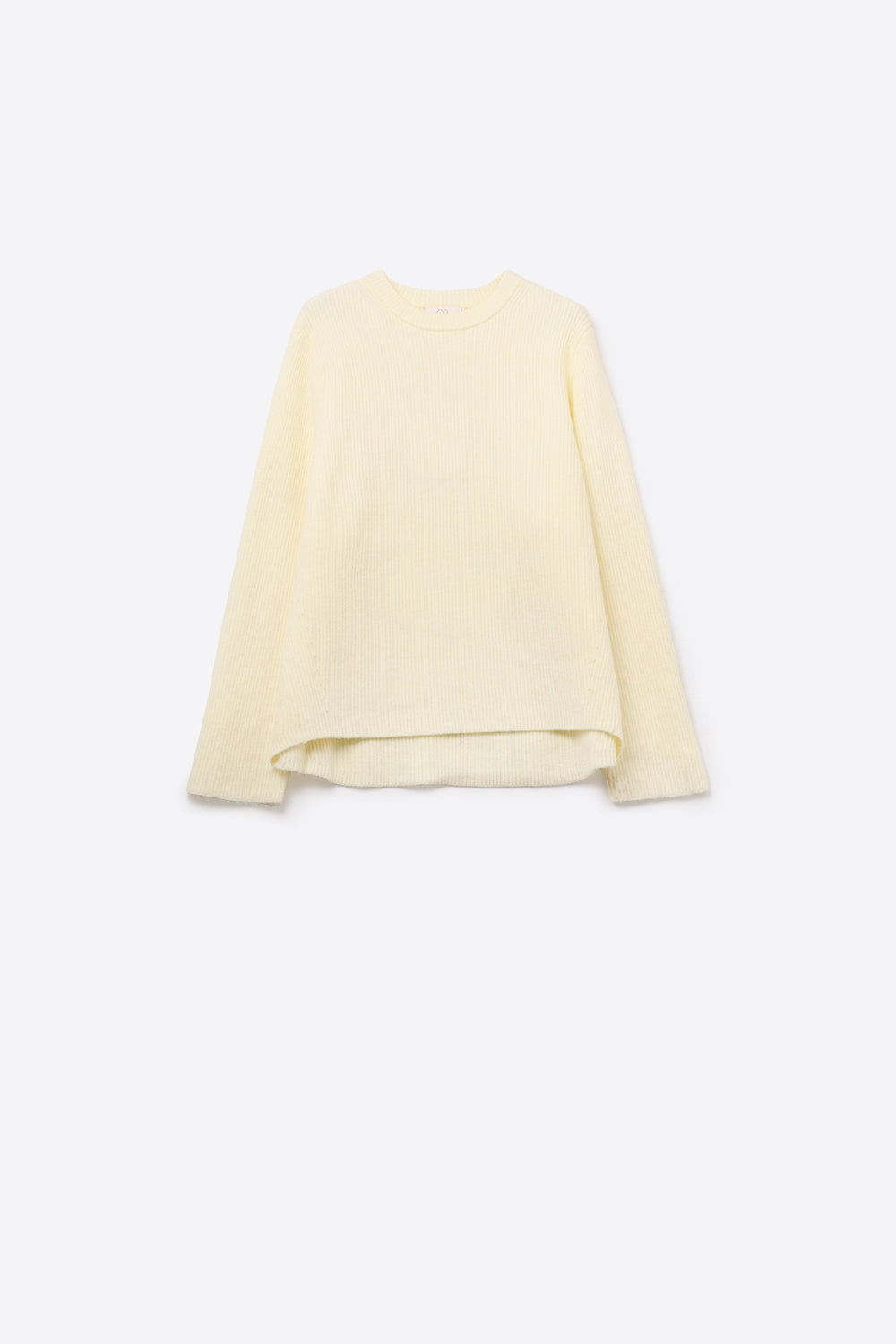 Camisola de malha canelada confortável em creme