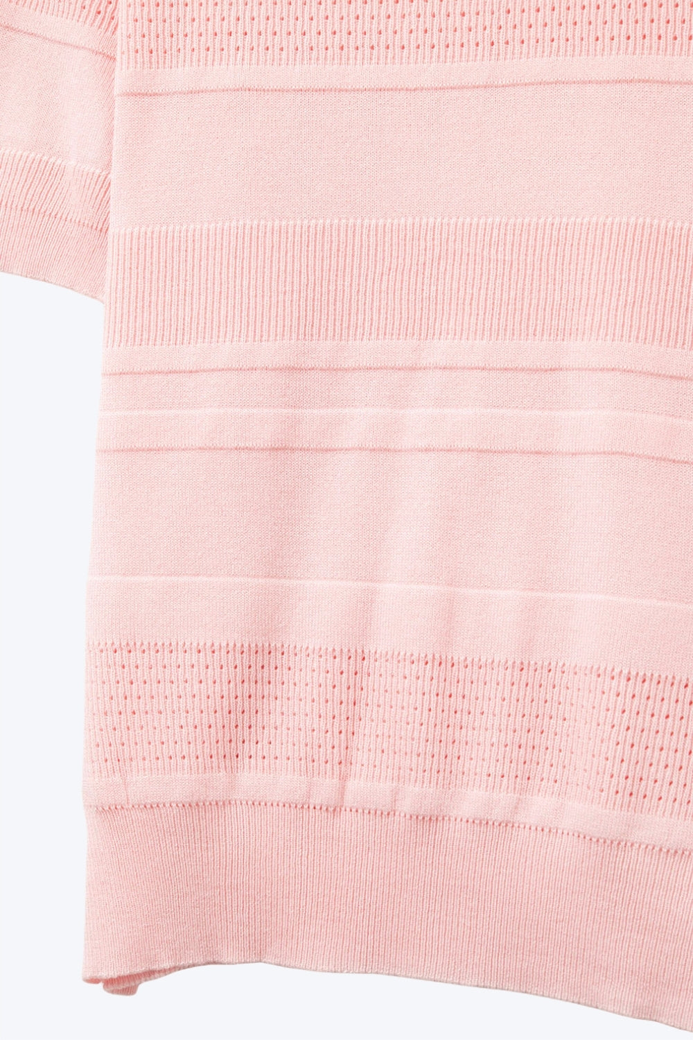 Camisola de malha com riscas texturadas cor-de-rosa