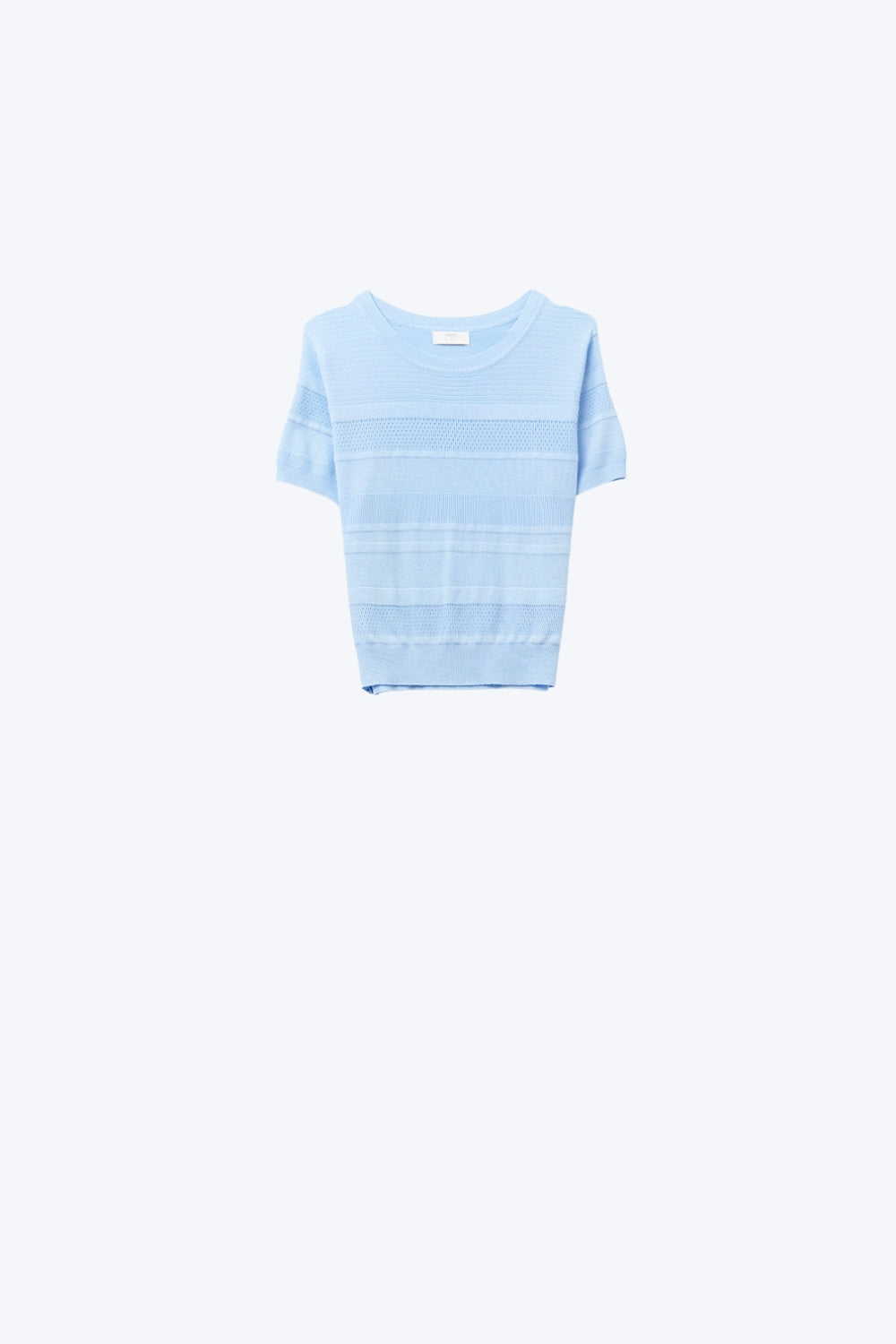 Q2 Camisola de malha com riscas texturadas em azul
