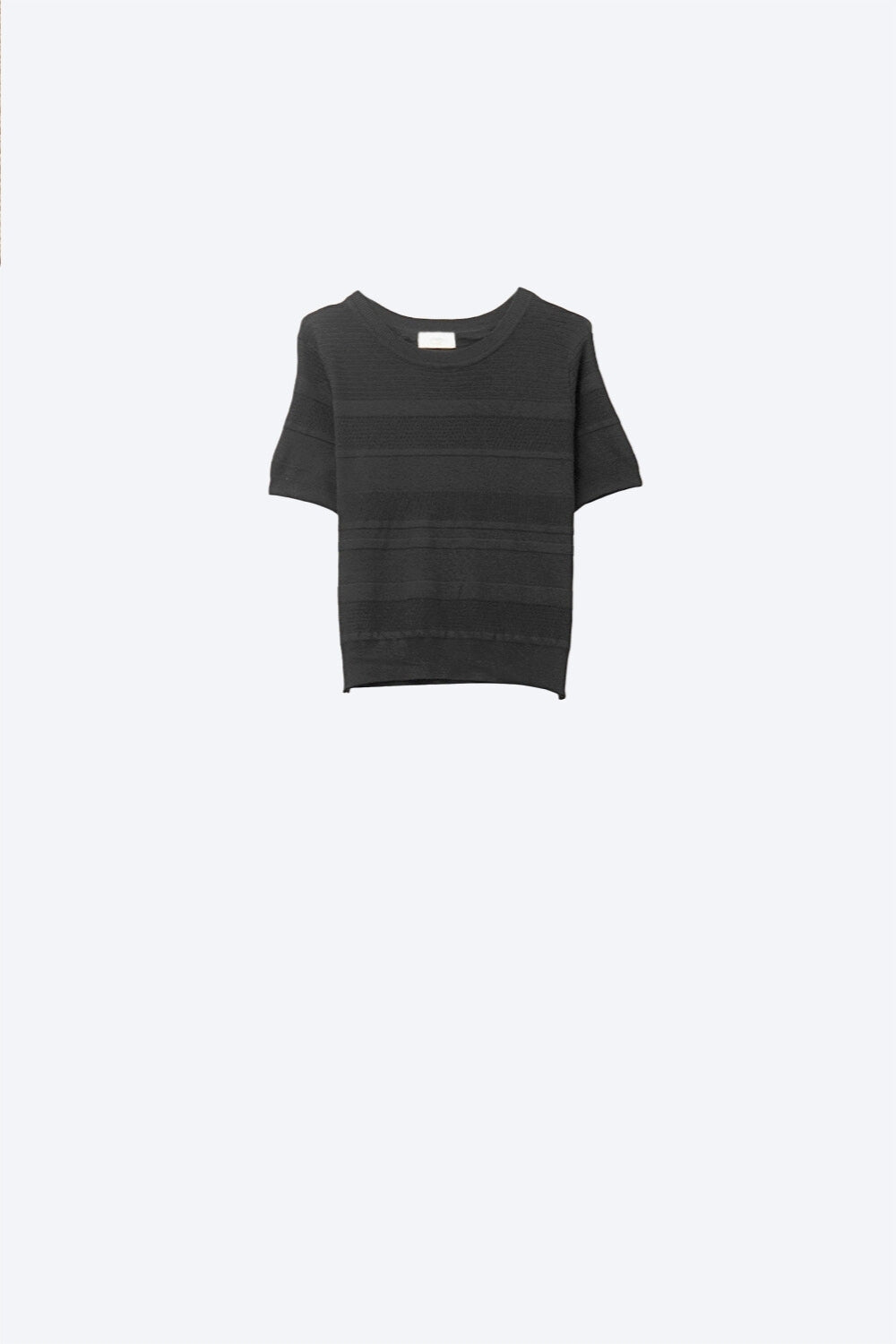 Q2 Camisola de malha com riscas texturadas em preto