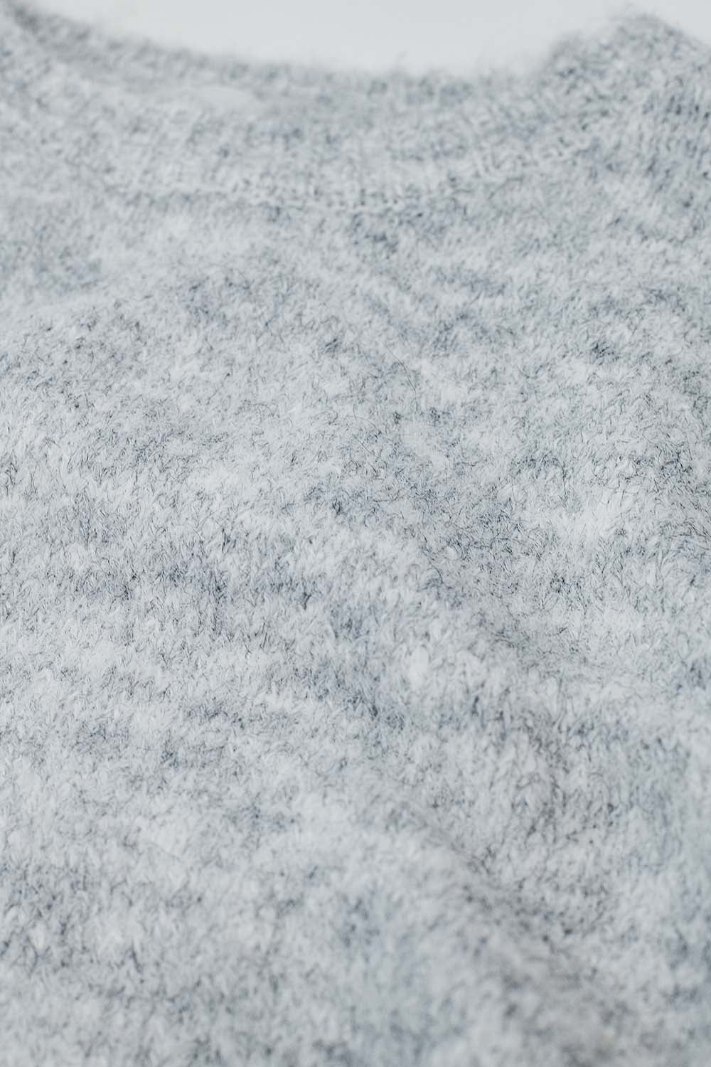 Camisola de malha macia de corte normal em cinza