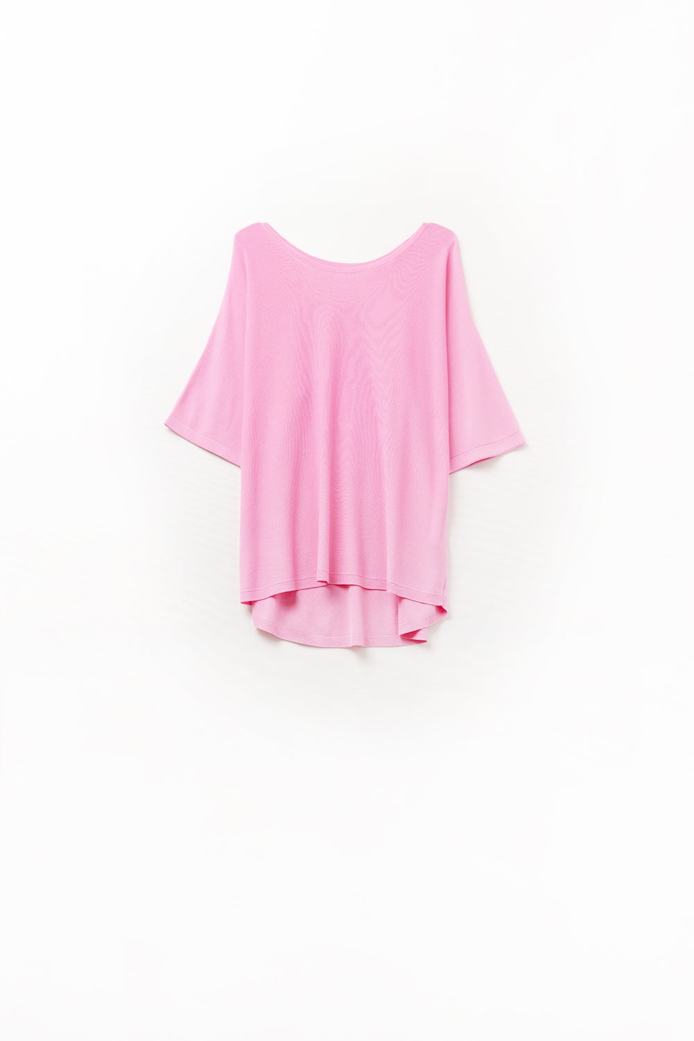 Q2 Camisola fúcsia oversized com mangas na altura do cotovelo