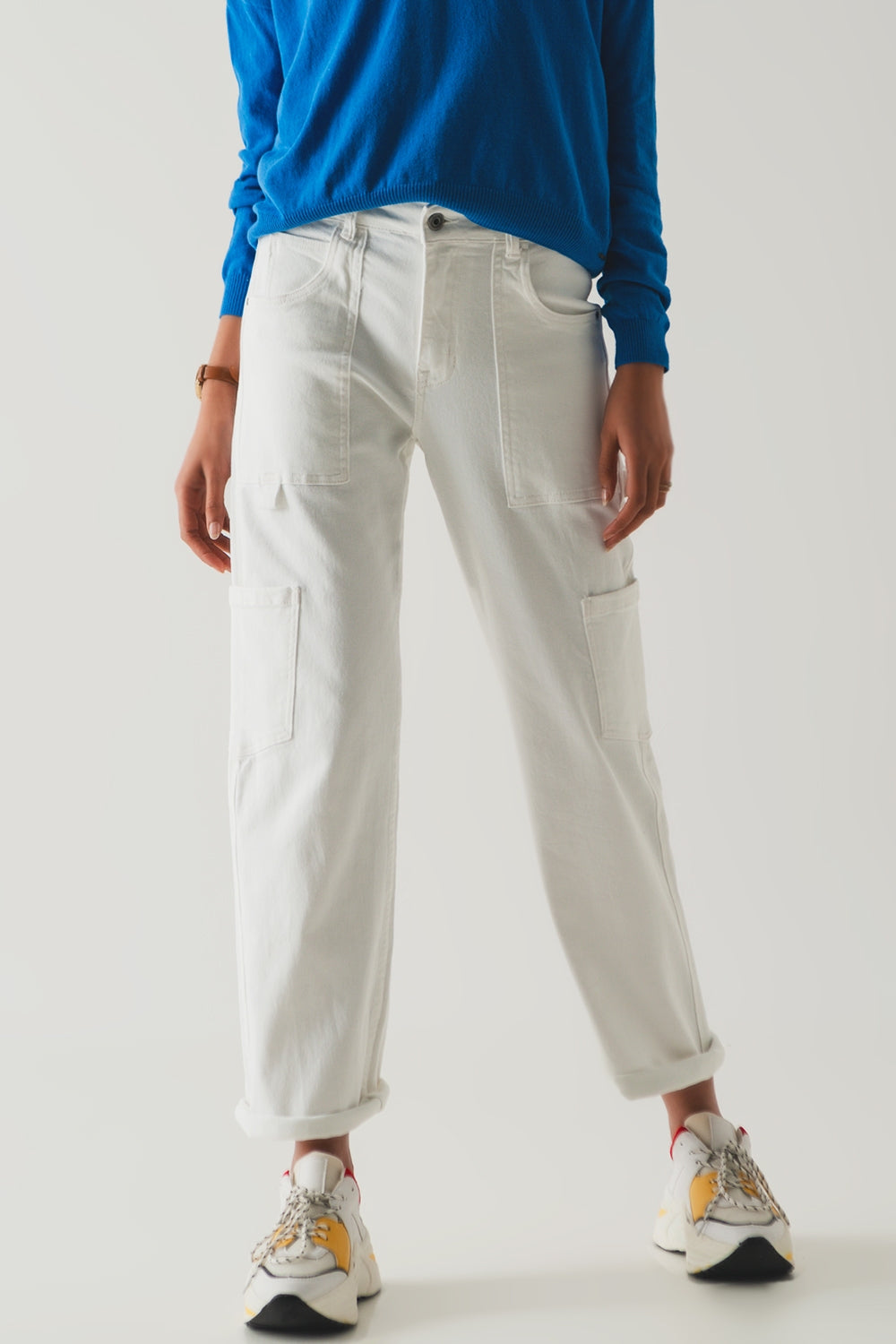Calça cargo branca
