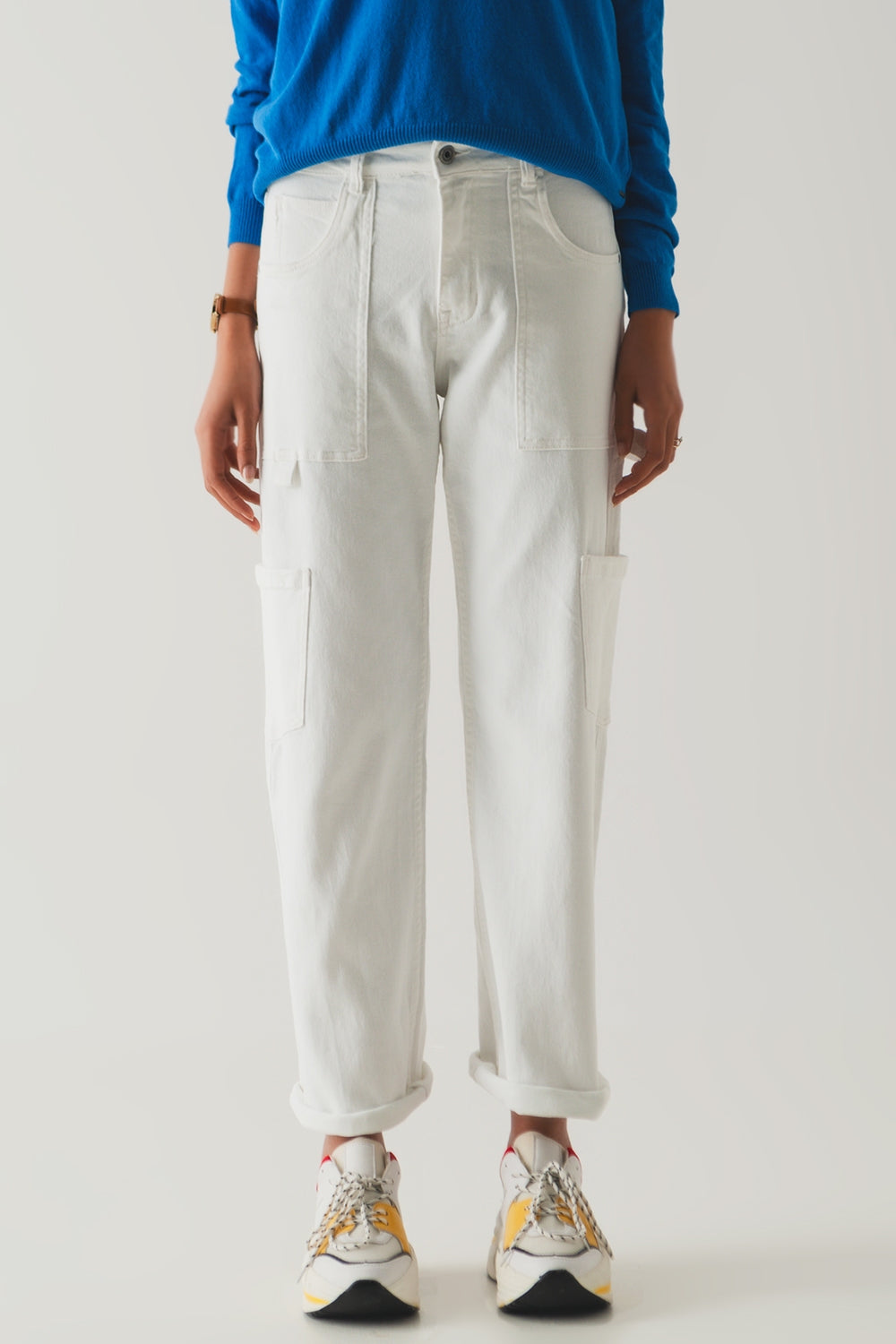 Calça cargo branca
