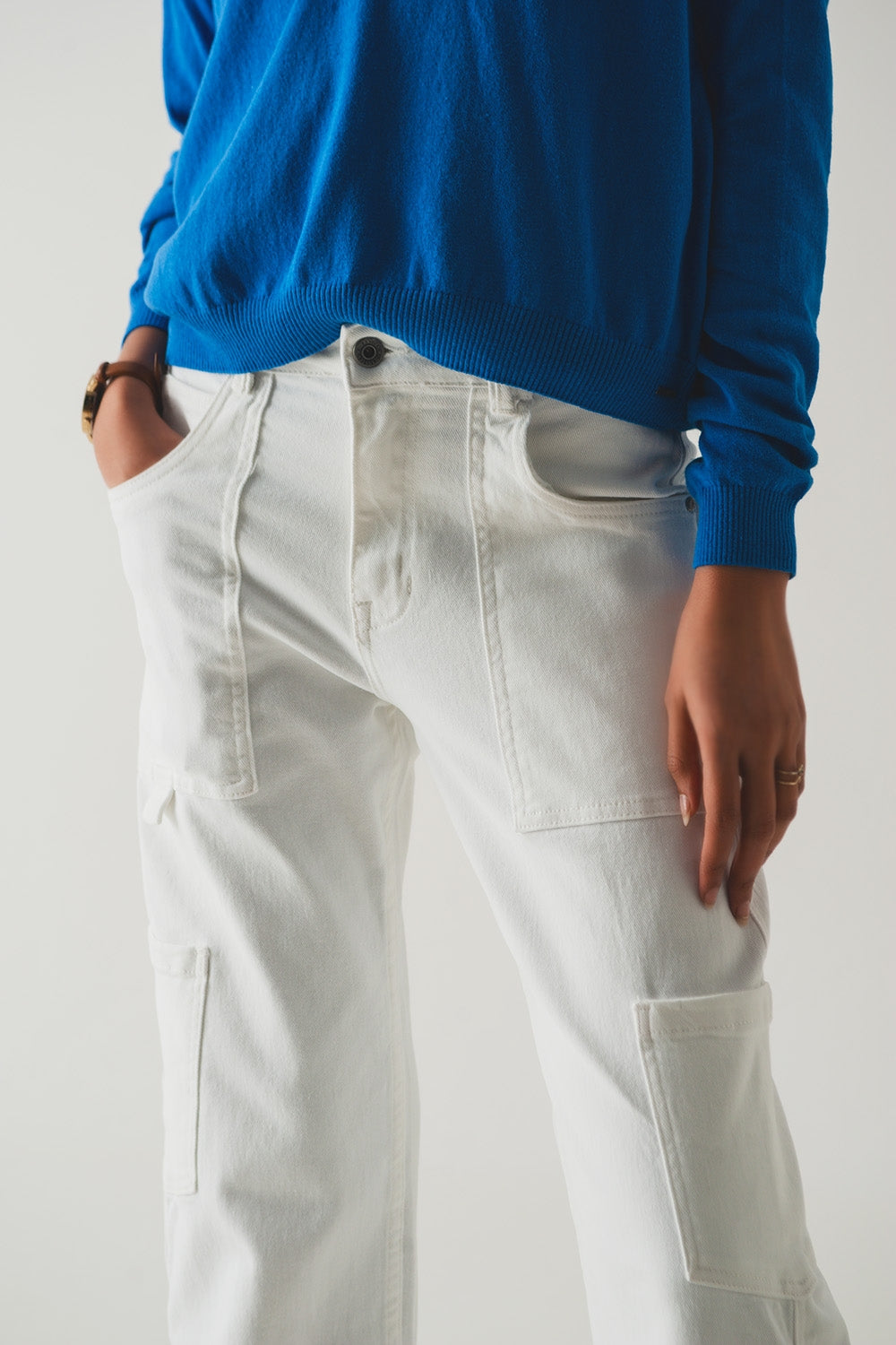 Calça cargo branca