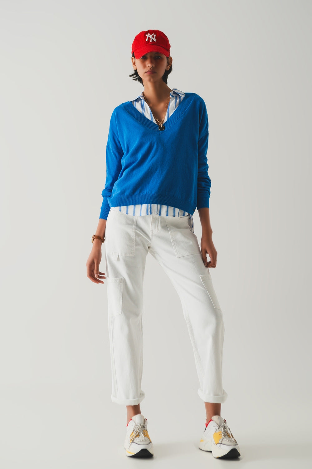 Calça cargo branca