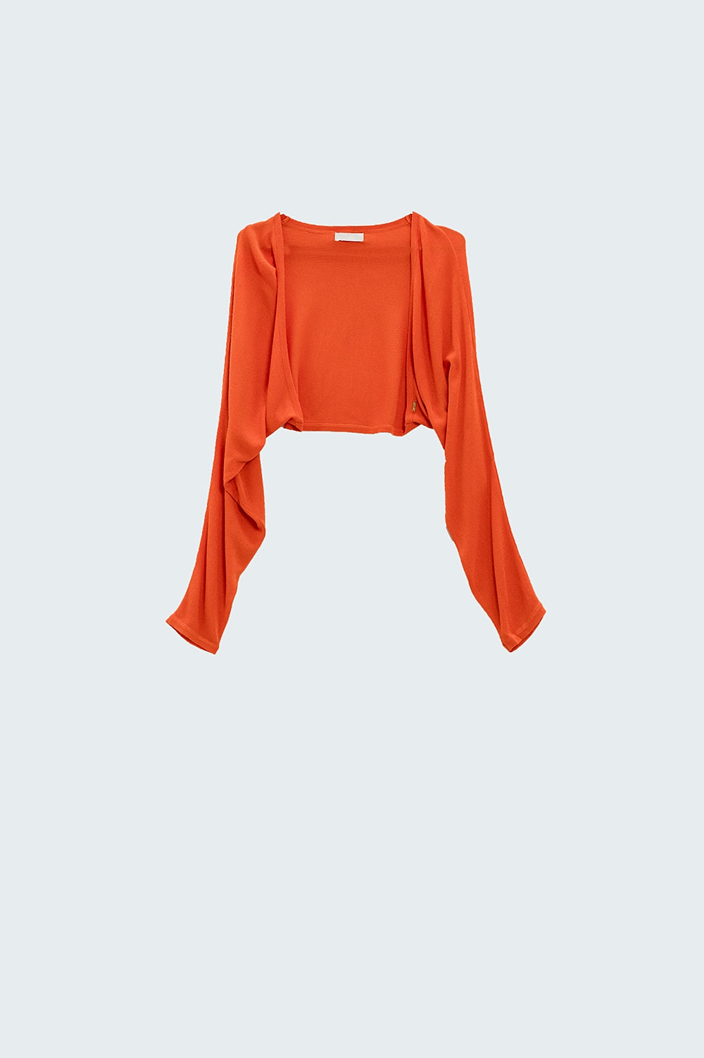 casaco bolero de malha fina cor de laranja