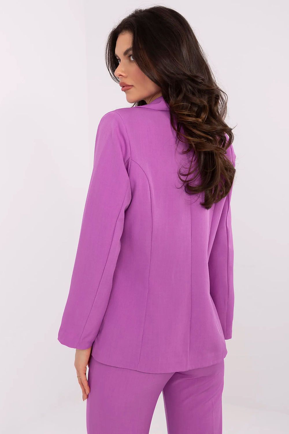 Italy Moda casual elegant blazer for women in vibrant purple shown from the back with tailored fit