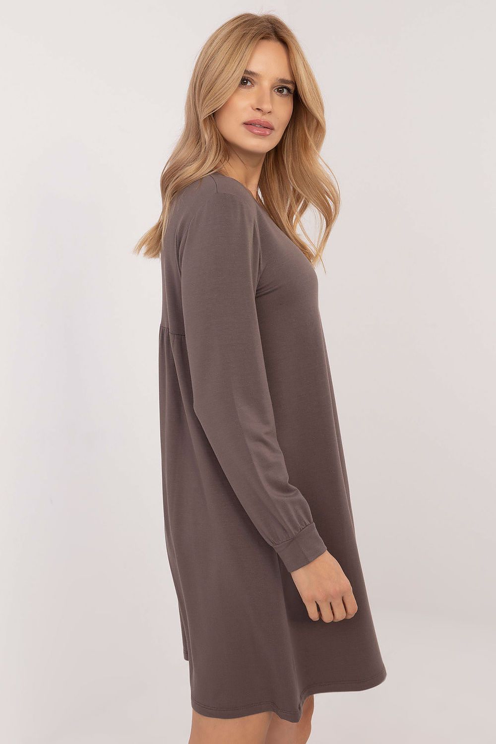 Relevance casual oversized mini dress with long sleeves and relaxed fit