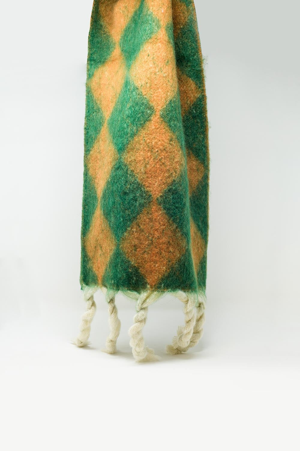 Cachecol Chunky em Padrão Argyle em Verde