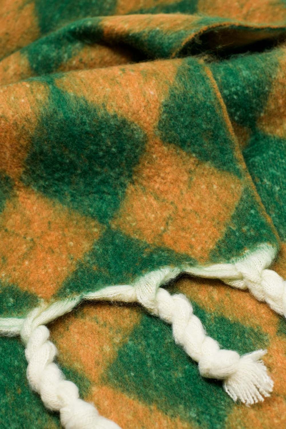 Cachecol Chunky em Padrão Argyle em Verde