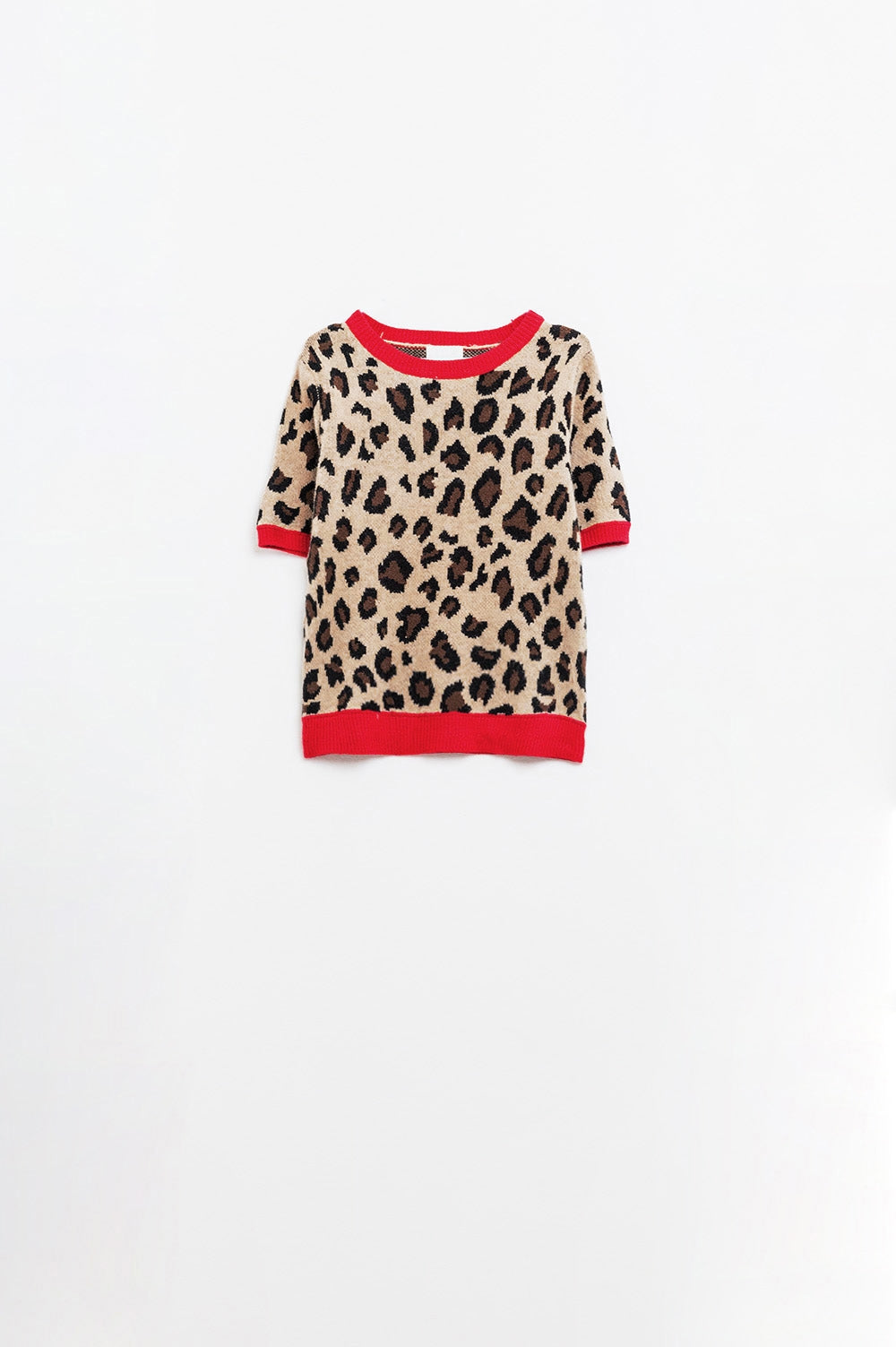 blusa de moletom com estampa de pantera aconchegante e bordas vermelhas