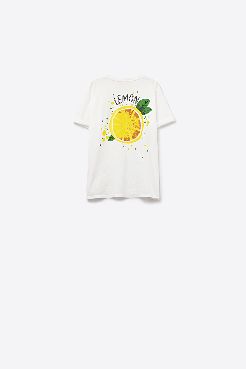 Feita na Itália camiseta branca com estampa de limão