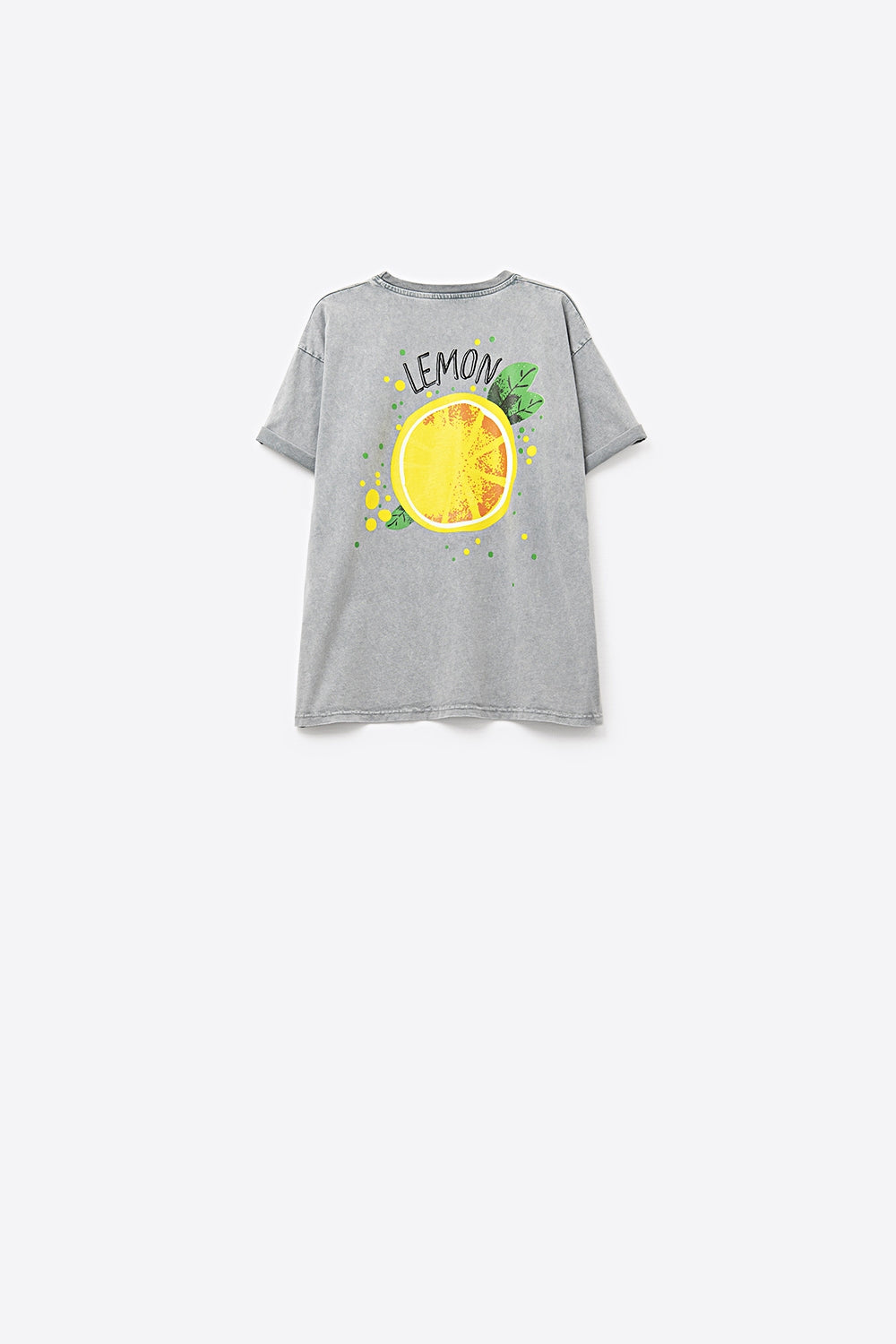 Feito na Itália camiseta cinza desbotada com gráfico de limão