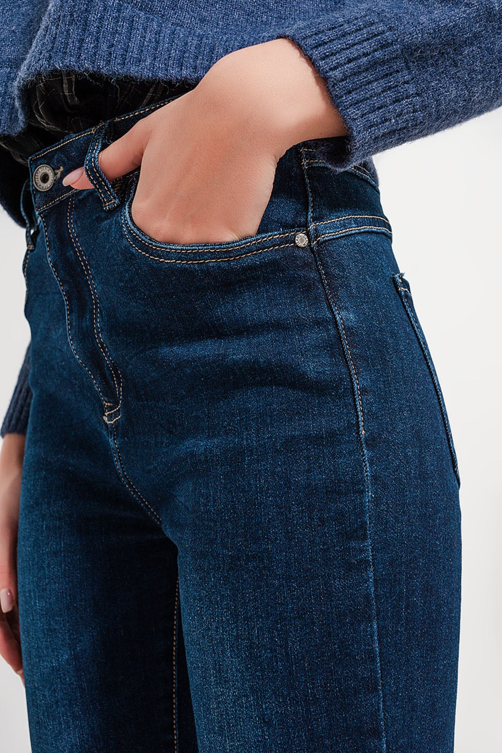 Jeans skinny fit de cintura alta em azul escuro