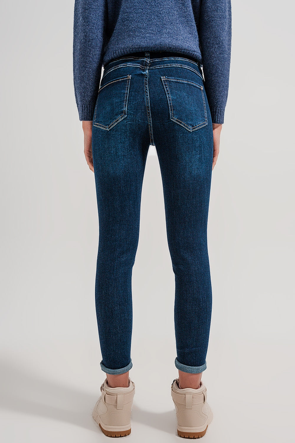 Jeans skinny fit de cintura alta em azul escuro