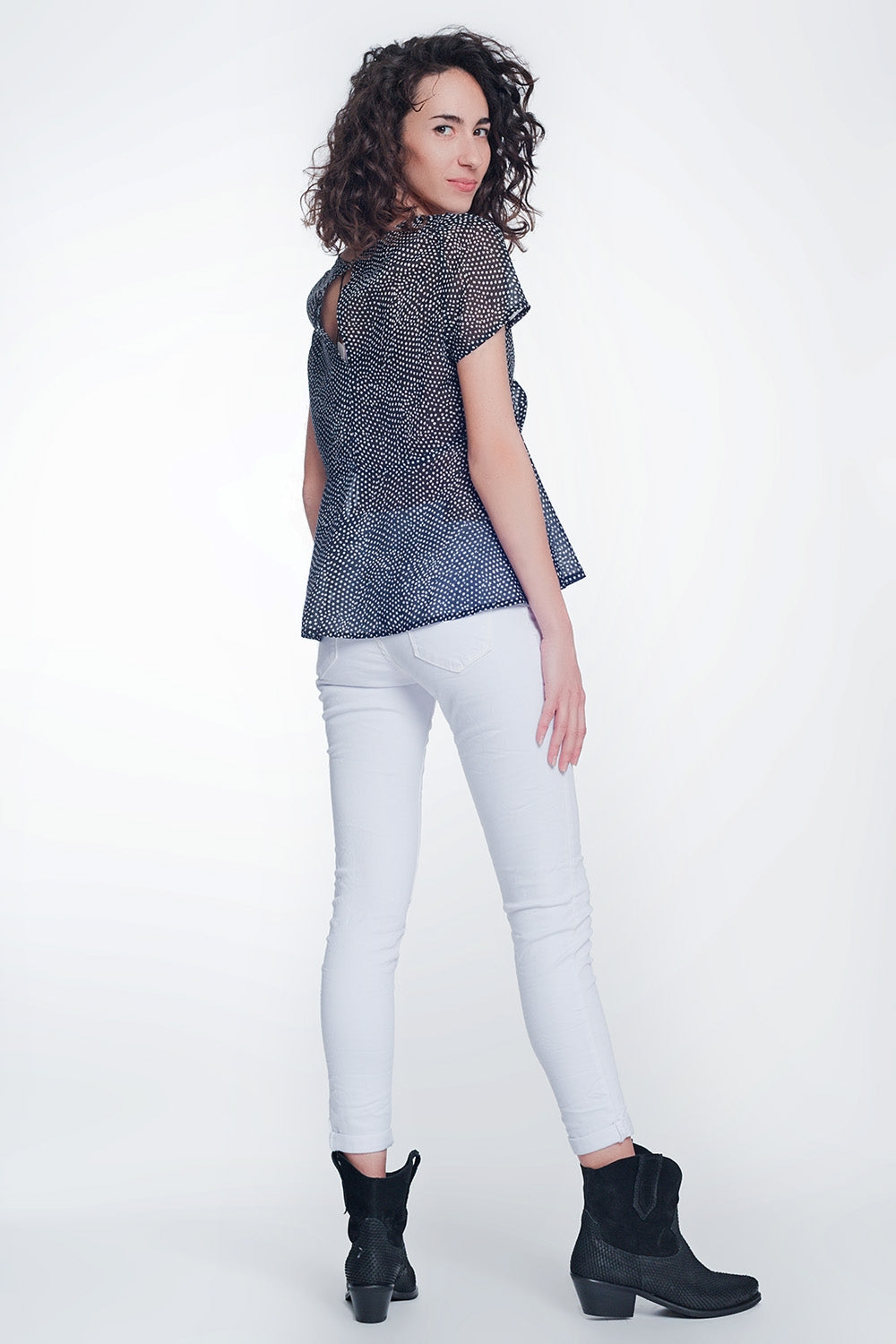Calça super skinny de cintura alta na cor branca