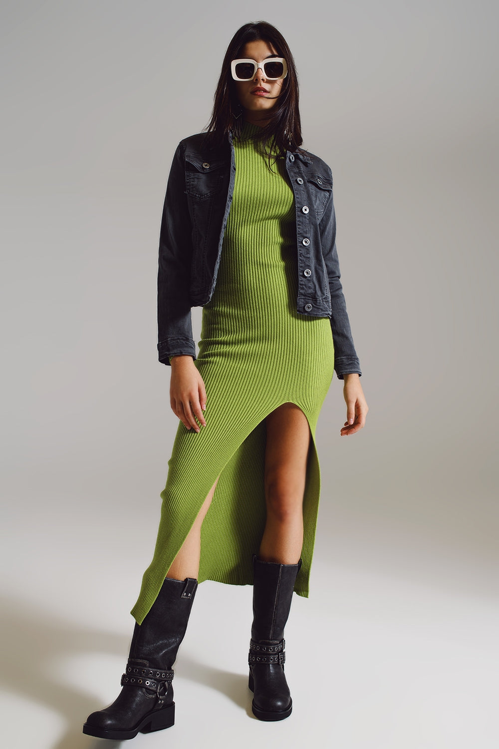 Jaqueta jeans Tailored em cinza pedra