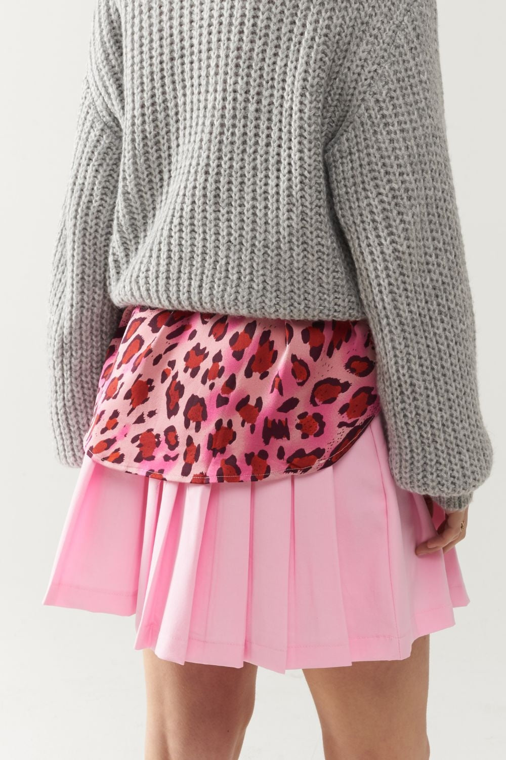minissaia plissada cor-de-rosa