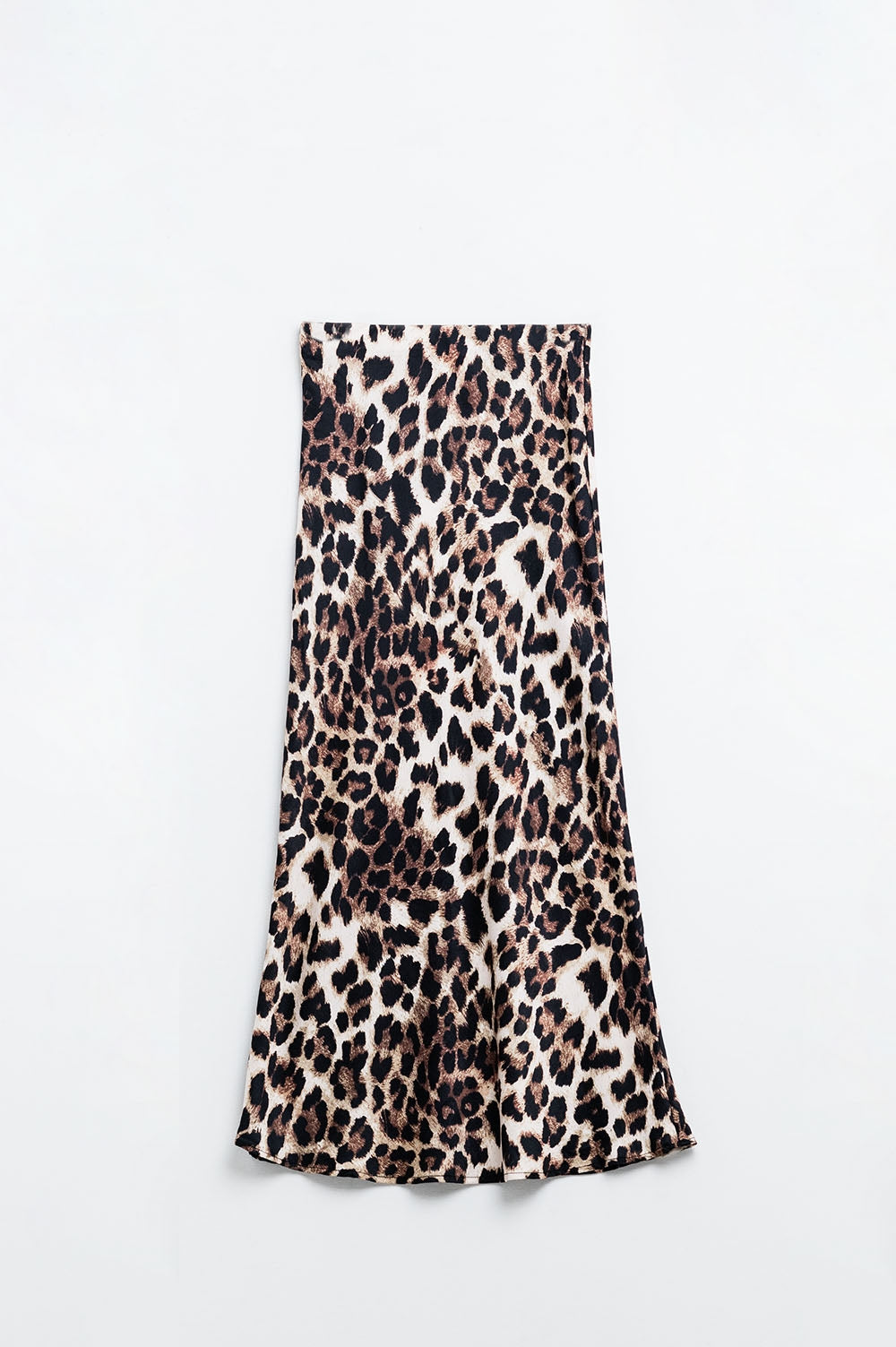 Saia midi com estampa de leopardo