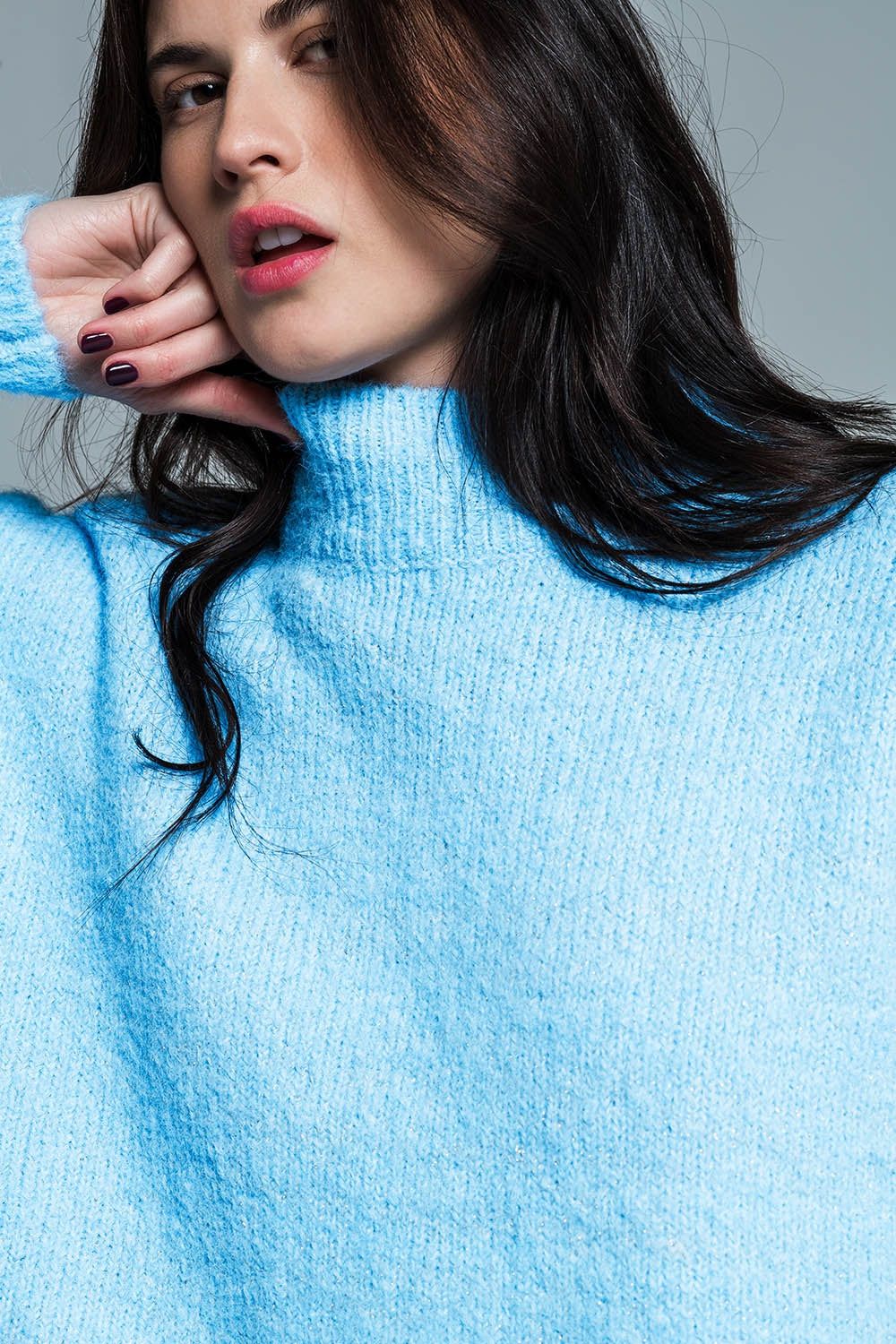 Soft knit light blue sweater