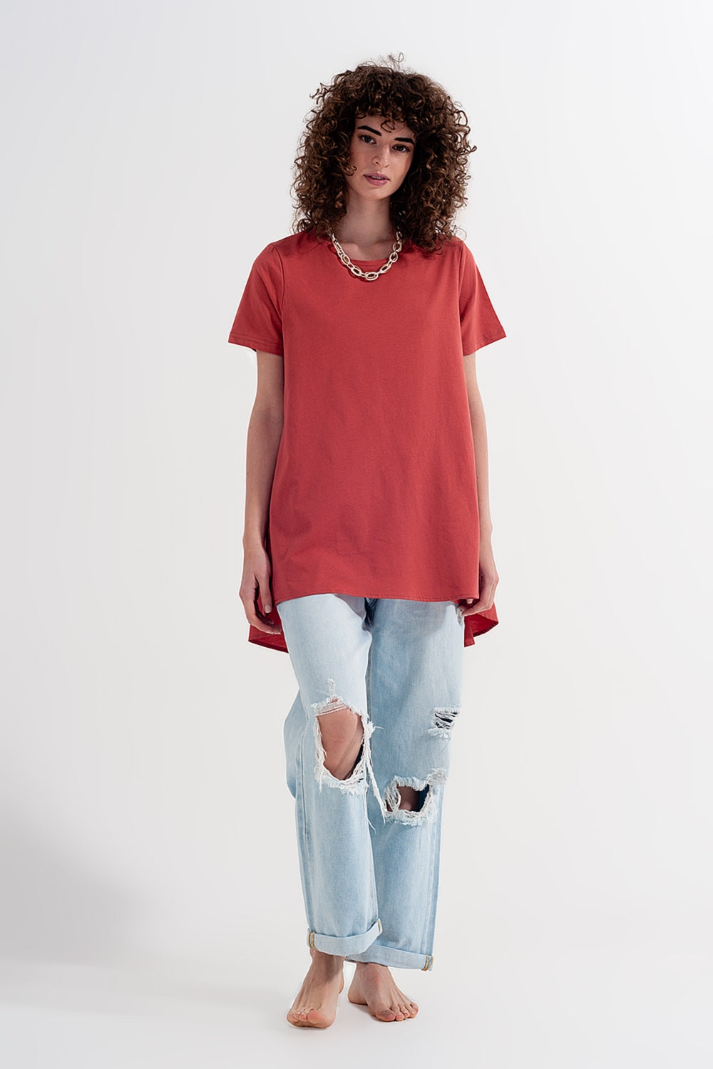 Vestido camiseta laranja