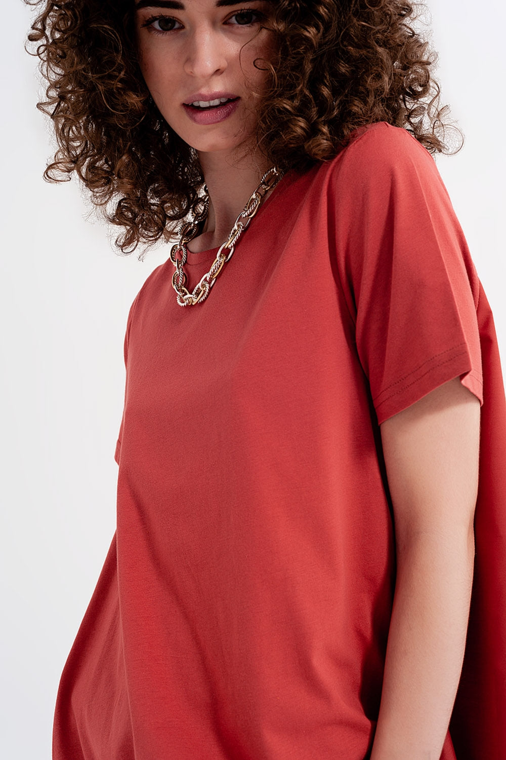 Vestido camiseta laranja