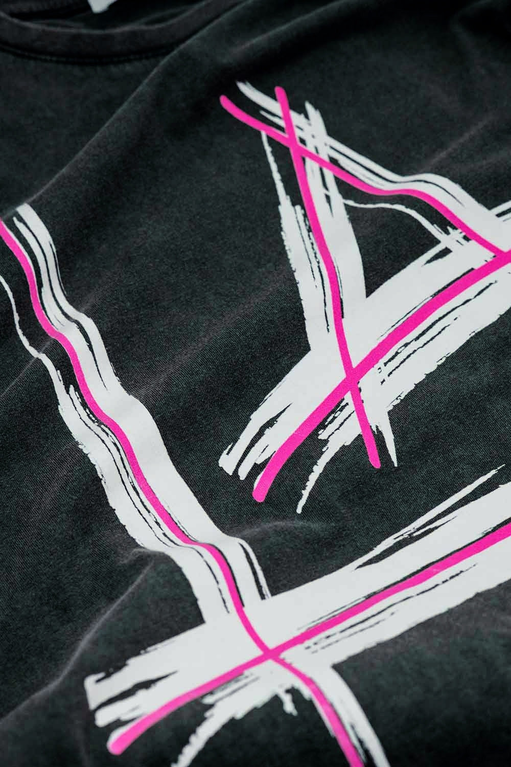 T-shirt preta descontraída com o logótipo LA Los Angeles estampado