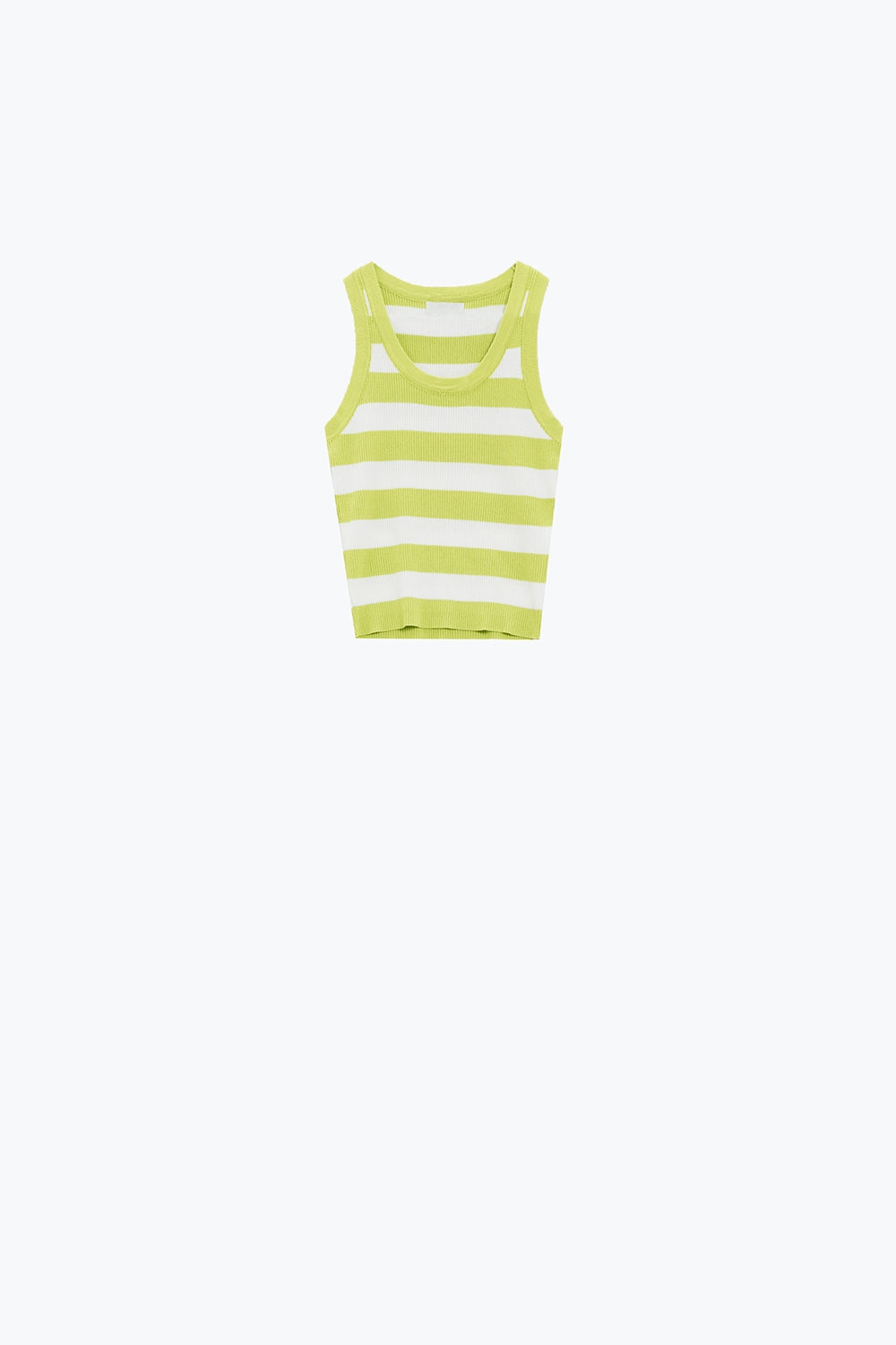 Tank Top branco com riscas largas em verde lima