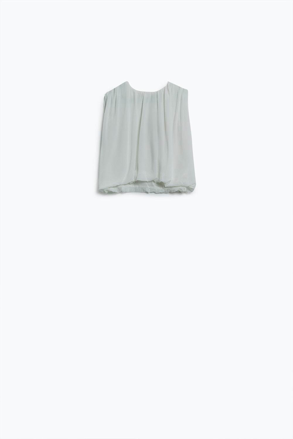 Q2 Top de musselina branca com design de pregas