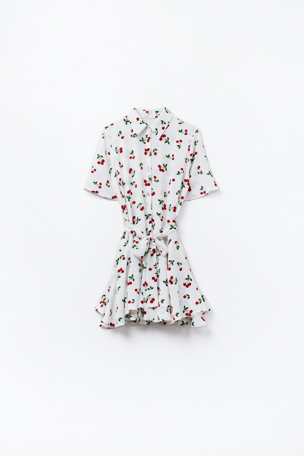 Q2 Vestido curto com camisa estampada Cherry