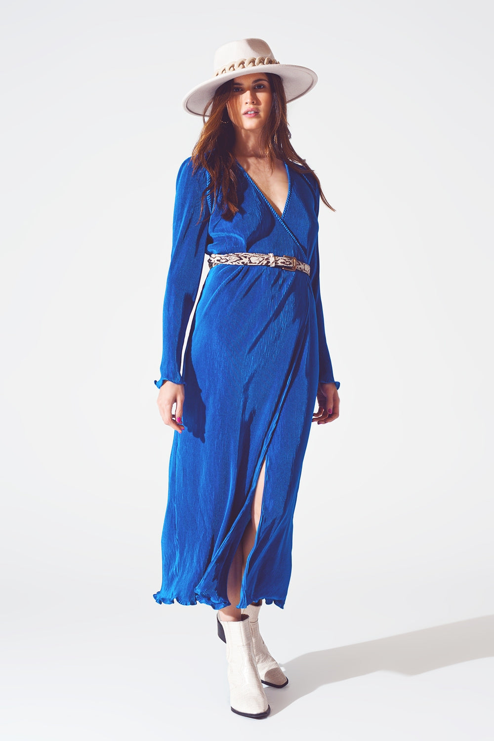 Vestido Pregueado a azul