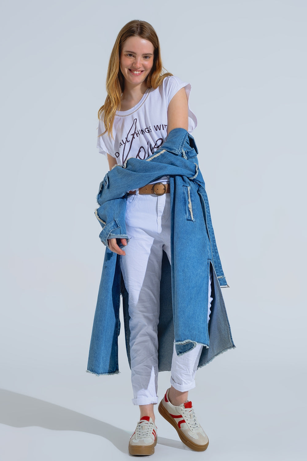 Jeans Skinny Branco Amassado