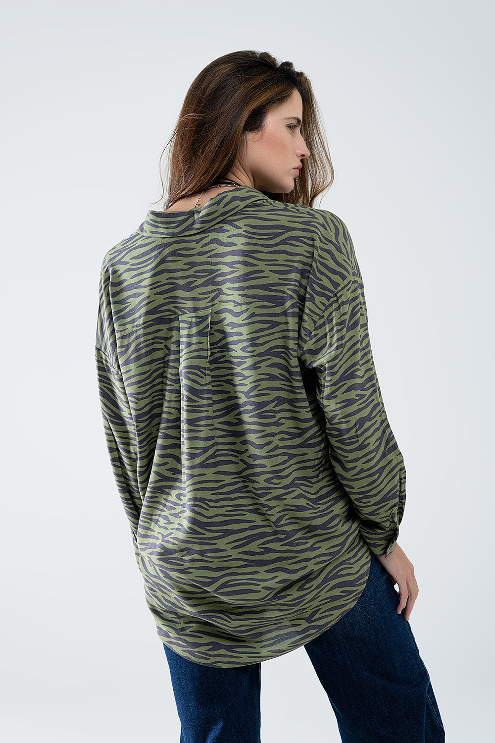 Camisa estampada zebra verde