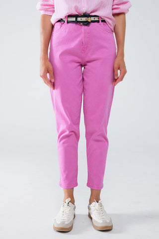 Calça Jeans Skinny Basic na cor rosa