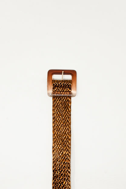 belt with resin buckle in brown
