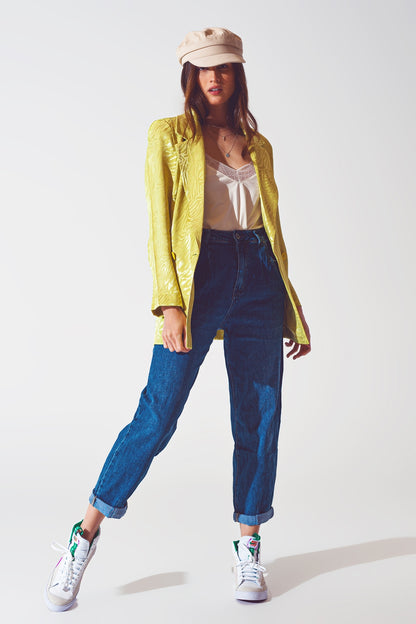 Blazer de estampa zebra oversized em verde
